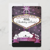 Casino/Vegas style Birthday Invitation Kaart (Voorkant)