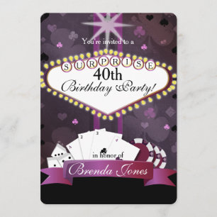 Casino/Vegas style Birthday Invitation Kaart