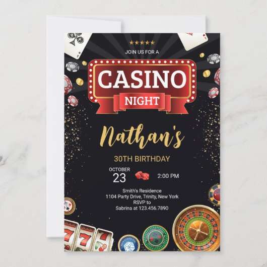 Casino Verjaardag Kaart (Voorkant)