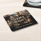Casino Verjaardag Spel Nacht Custom Kartonnen Onderzetters (Schuin)