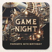 Casino Verjaardag Spel Nacht Custom Kartonnen Onderzetters (Voorkant)