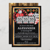 Casino Verjaardag Uitnodiging (Voorkant / Achterkant)