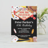 Casino Verjaardag Uitnodiging (Staand voorkant)