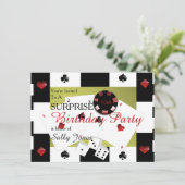 Casino Verjaardag Verrassing Uitnodiging (Staand voorkant)