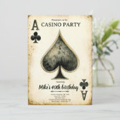 Casino verjaardagsfeest uitnodiging (Staand voorkant)