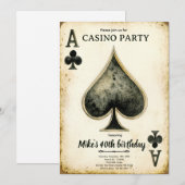 Casino verjaardagsfeest uitnodiging (Voorkant / Achterkant)
