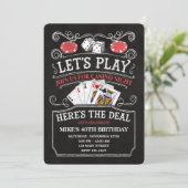 Casino Verjaardagsfeest Uitnodigingen (Staand voorkant)