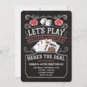 Casino Verjaardagsfeest Uitnodigingen (Voorkant)