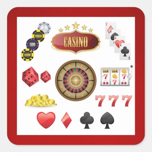 Casino Vierkante Sticker (Voorkant)