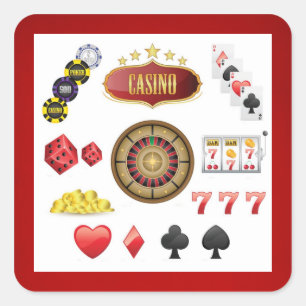 Casino Vierkante Sticker