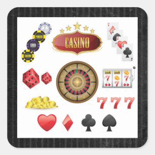 Casino Vierkante Sticker