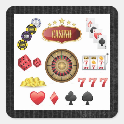 Casino Vierkante Sticker (Voorkant)