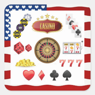 Casino Vierkante Sticker
