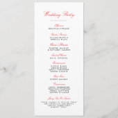 Casino Wedding Programs Programmakaart (Achterkant)