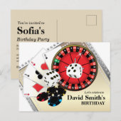 casino - wedstrijd voor volwassenen - verjaardagsd uitnodiging briefkaart (Voorkant / Achterkant)