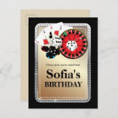 casino - wedstrijd voor volwassenen - verjaardagsd uitnodiging briefkaart (Voorkant / Achterkant)