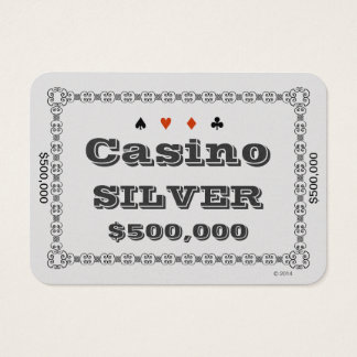 Casino ~ ZILVER ~ Poker Chip Plaque $500K (100ct) Visitekaartje