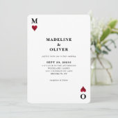  casinogokken monogram foto bruiloft kaart (Staand voorkant)