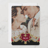  casinogokken monogram foto bruiloft kaart (Achterkant)