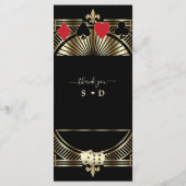 CasinoGold Black Art Deco Roaring 20s Wedding Menu (Achterkant)