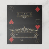 CasinoGold Black Art Deco Roaring 20s Wedding Plaatskaartje (Buitenkant ongevouwen)