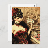  casinomeisje briefkaart (Voorkant / Achterkant)