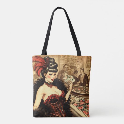  casinomeisje tote bag (Achterkant)
