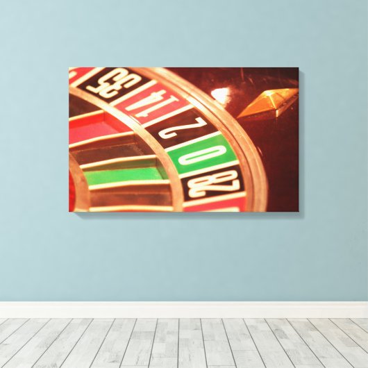 Casisno Roulette Wheel Canvas Afdruk (Insitu (Houten vloer))