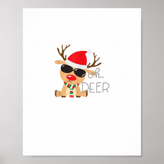 Casj Boys Unisex Adults Reindeer Small Short Sleev Poster (Voorkant)
