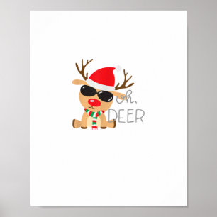 Casj Boys Unisex Volwassenen Rendier Kleine Korte Poster