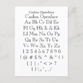 Caslon Openface - Zazzle Font Sampler Blad Briefkaart