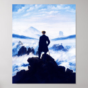 Caspar D Friedrich, Zwerver boven het Zee van Mist Poster