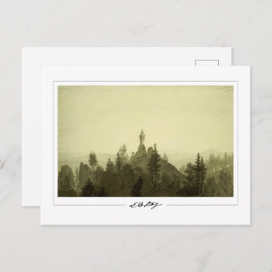 Caspar David Friedrich #12 - Kunstmatig Briefkaart (Voorkant / Achterkant)