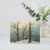 Caspar David Friedrich Cairn in Snow Briefkaart (Staand voorkant)