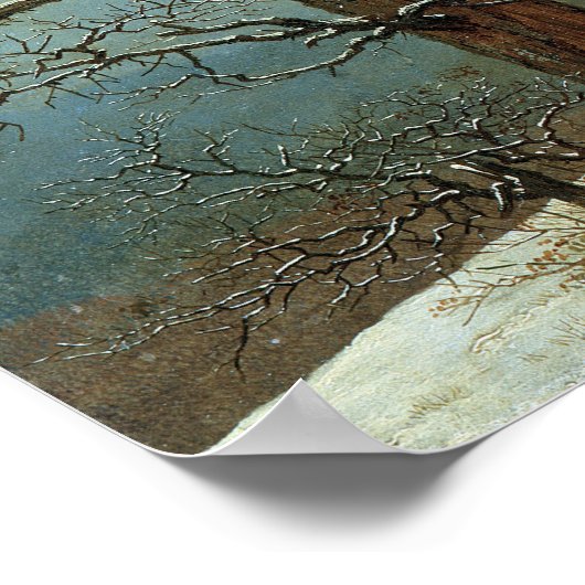 Caspar David Friedrich Cairn in Snow Poster (Hoek)