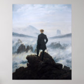 Caspar David Friedrich De zwerver boven het Zee Poster (Voorkant)