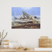 Caspar David Friedrich - Het Polaire Zee 1824 Post Poster (Keuken)