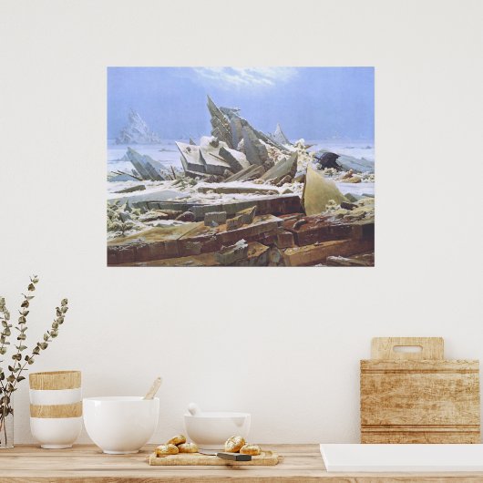 Caspar David Friedrich - Het Polaire Zee 1824 Post Poster (Keuken)