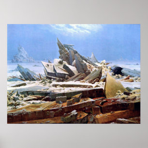 CASPAR DAVID FRIEDRICH - Het zee van ijs 1824 Poster