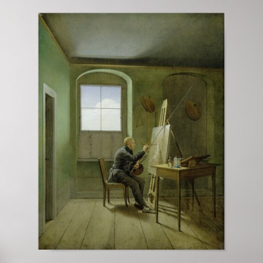 Caspar David Friedrich in zijn studio, 1811 Poster (Voorkant)
