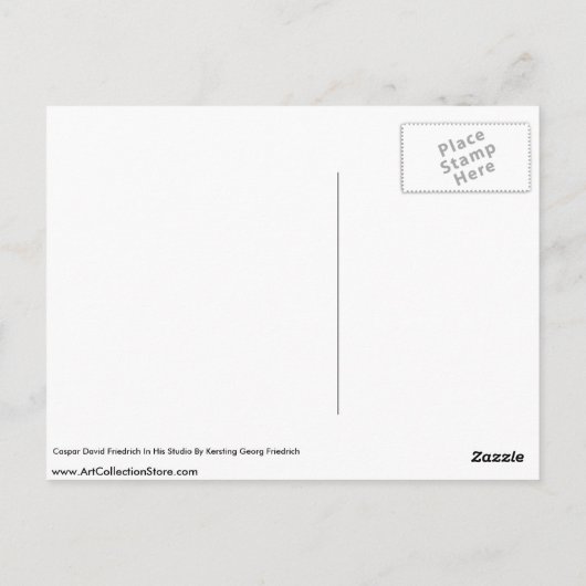Caspar David Friedrich in zijn Studio Briefkaart (Achterkant)
