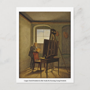 Caspar David Friedrich in zijn Studio Briefkaart