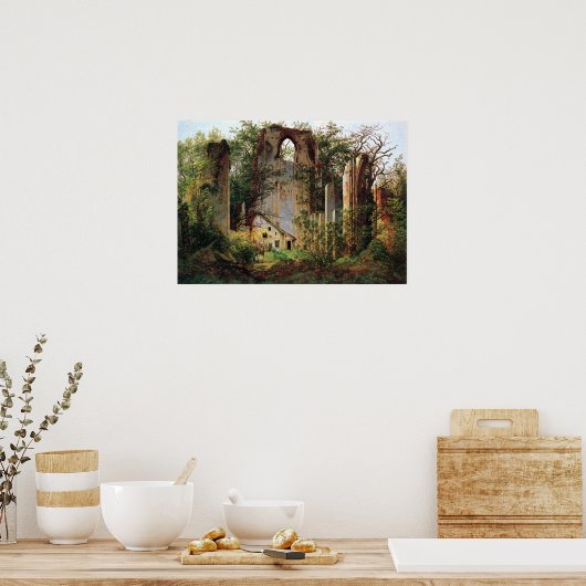 Caspar David Friedrich Monastery Ruins Eldena Poster (Keuken)