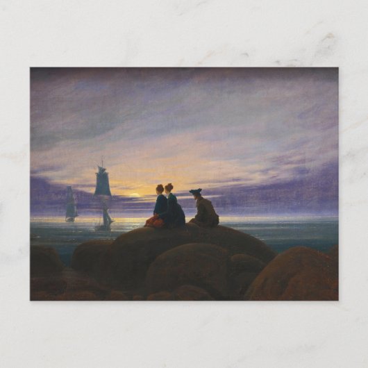 Caspar David Friedrich - Moonrise over het Zee Briefkaart (Voorkant)