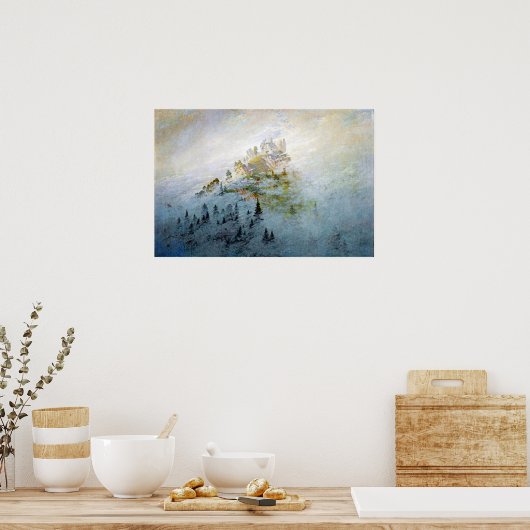 Caspar David Friedrich Morning Mist in bergen Poster (Keuken)