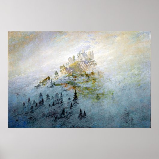 Caspar David Friedrich Morning Mist in bergen Poster (Voorkant)