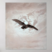 Caspar David Friedrich Owl vecht tegen Moonlit Poster (Voorkant)