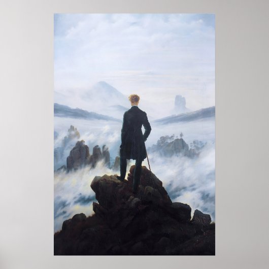 Caspar David Friedrich Print Wandelaar Boven de (Voorkant)