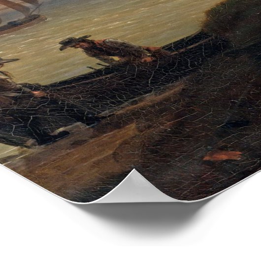 Caspar David Friedrich Ships in de haven Poster (Hoek)