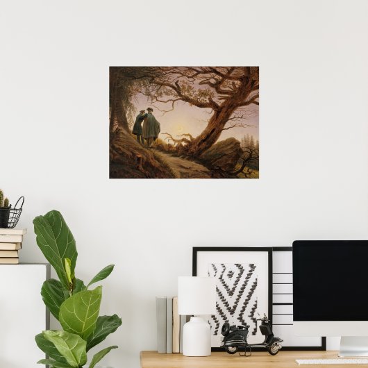Caspar David Friedrich Twee Mannen Overpeinzen de  Poster (Thuiskantoor)
